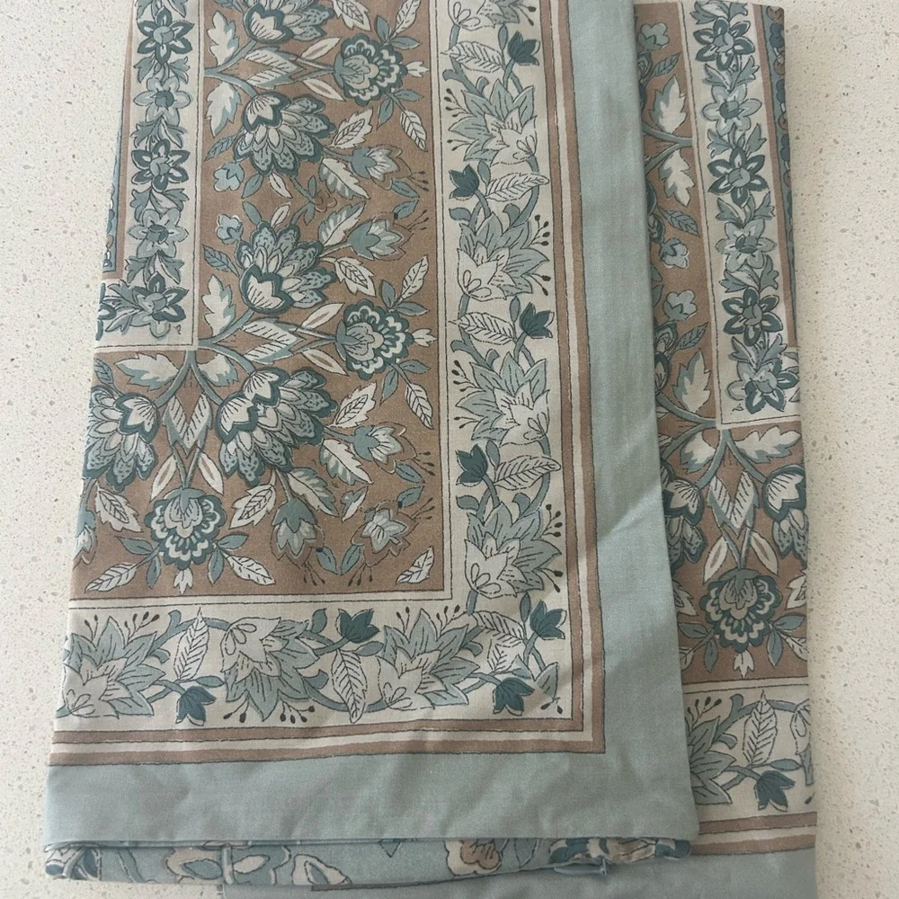 Pottery Barn Brooke Chambray Floral Print Euro Pillow Sham $113 retail